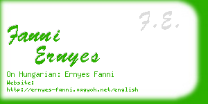 fanni ernyes business card